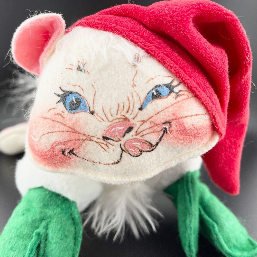 🎄  Christmas Cat – 18” Laying Holiday Kitty – 1989/1994 – Vintage – Rare